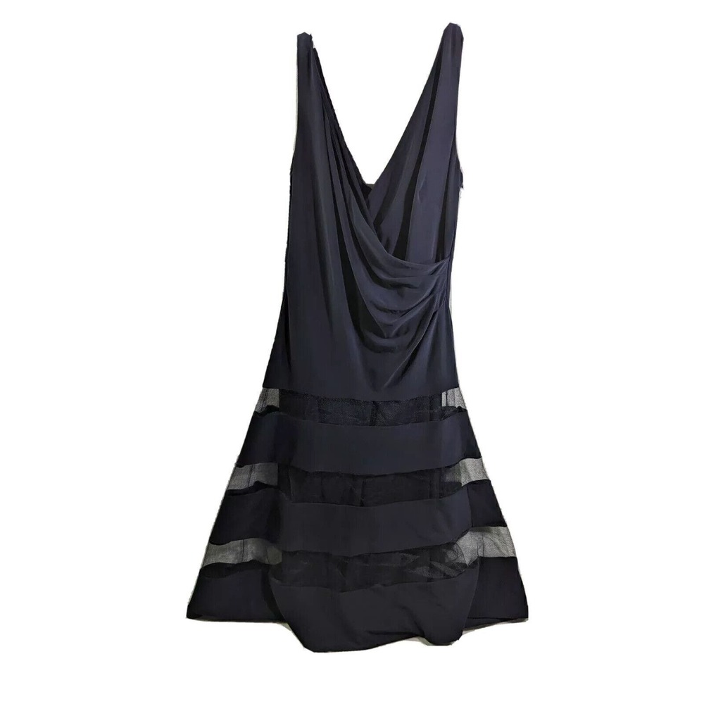 Lauren Ralph Lauren Dress Womens Size 6 Fit Flare Sleeveless Mesh sheer blue NEW